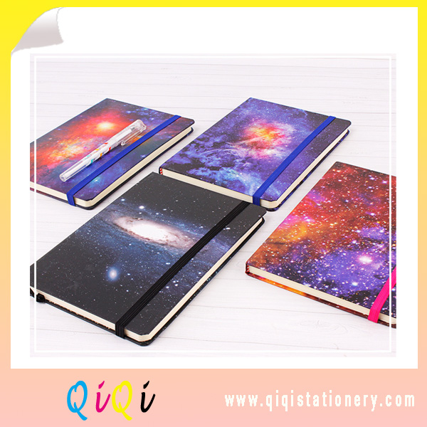 Star sky series stationery gift luxury notebook with elastic