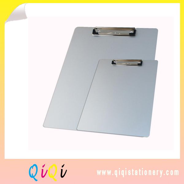 Silver Aluminum clipboard with clip holder