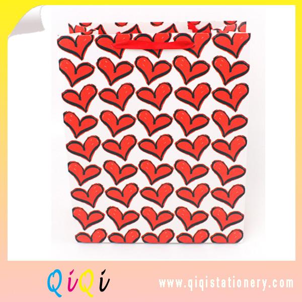 Heart style  online shopping birthday party gift bag 