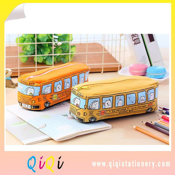 bus style creative canvas pencil bags student stationery