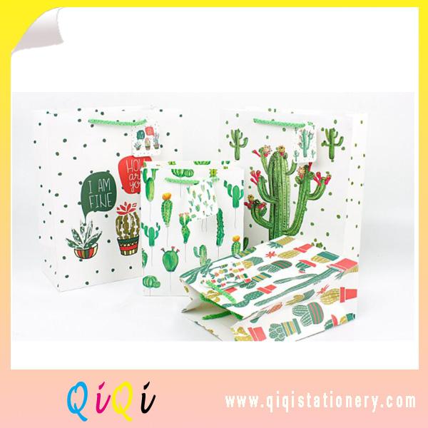 custom Cactus paper hand bag gift bag